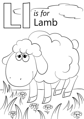 Letter L Is For Lamb Coloring Page